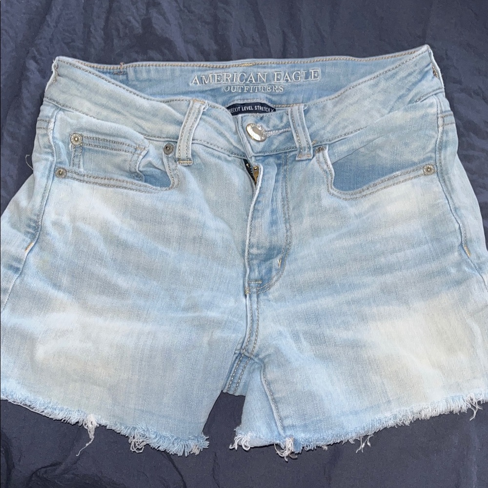 American Eagle Outfitters Women's Faded Blue Jean Shorts